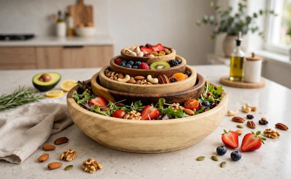 Nested Wooden Bowls (لکڑی کے پیالے)