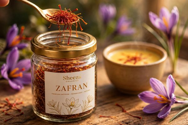 saffron_jar_spoon_closeup ZAFRAN KASHMIRI SAFFRON (زعفران)