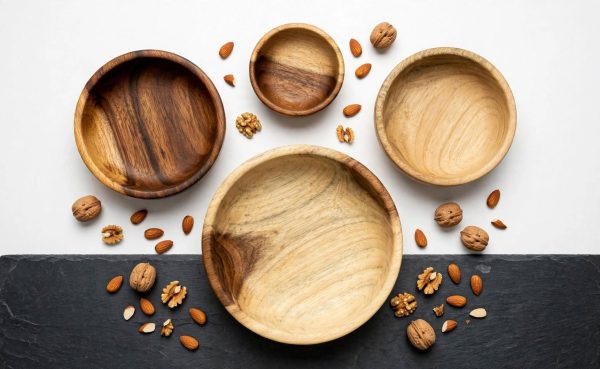 Nested Wooden Bowls (لکڑی کے پیالے)