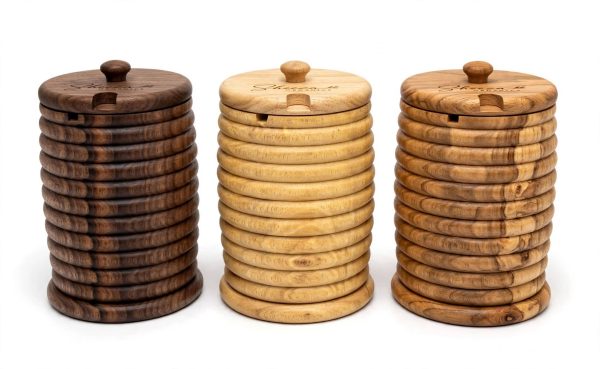 wooden_jars_hero Ribbed Beehive Wooden Barrel Jars (لکڑی کا چھتہ برتن)
